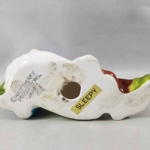 Vintage Walt Disney Productions Sleepy Figurine Snow White Dwarf Ceramic - Picture 12 of 13